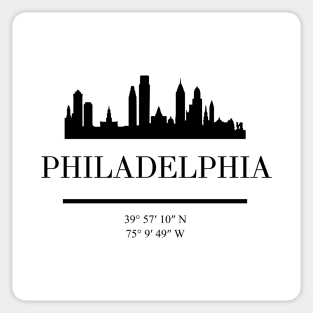 PHILADELPHIA PENNSYLVANIA BLACK SILHOUETTE SKYLINE ART Sticker